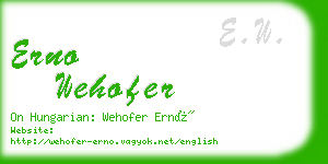 erno wehofer business card